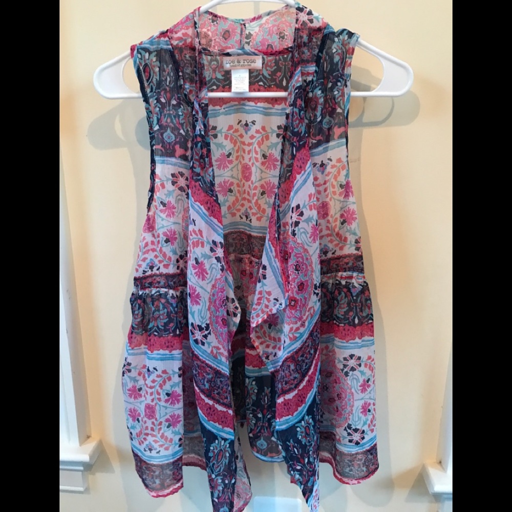 Zoe & Rose Floral Chiffon vest
